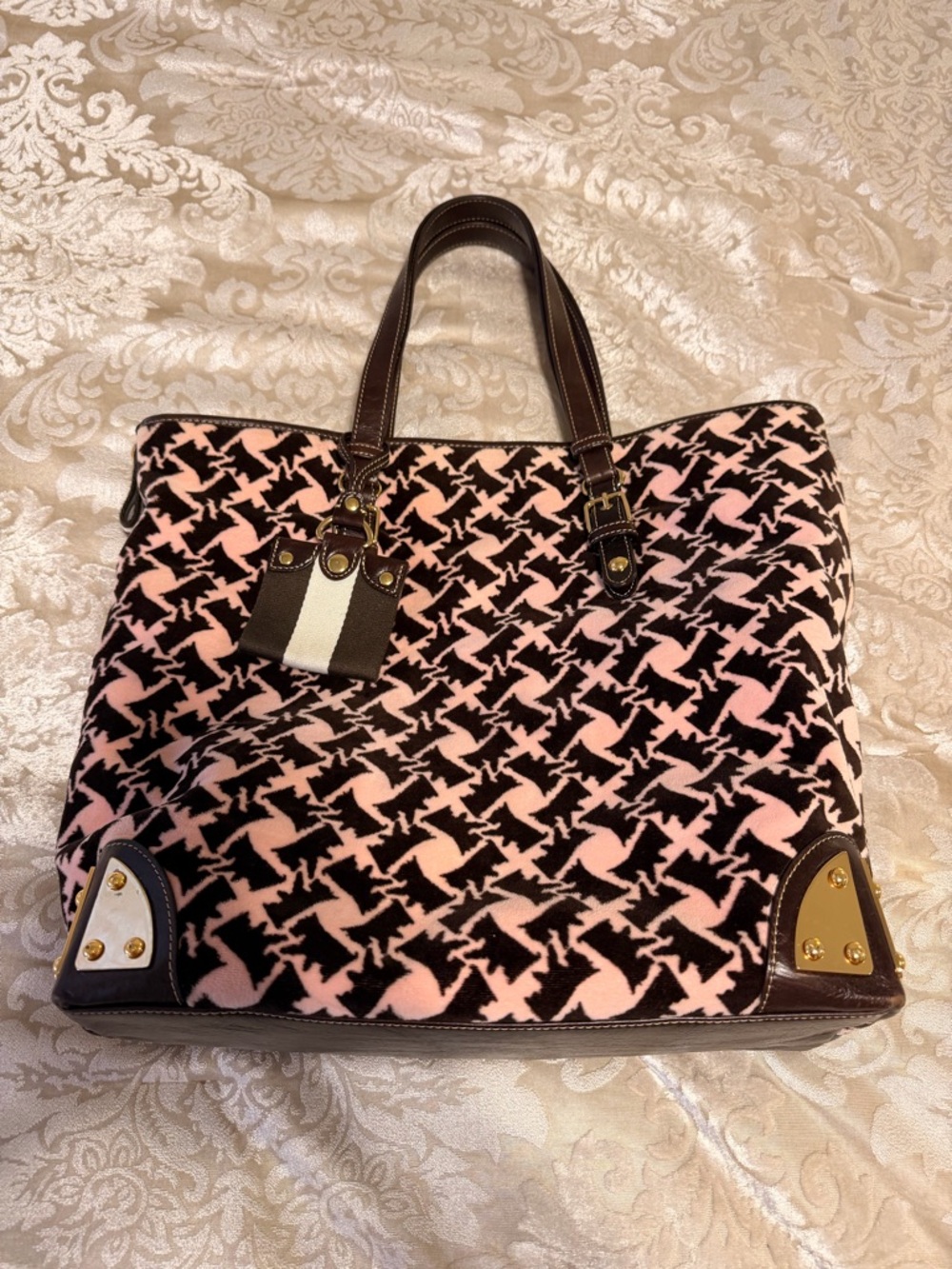 Pink and brown Patterned juicy couture Tote Bag - Designer-Style Women's Bag